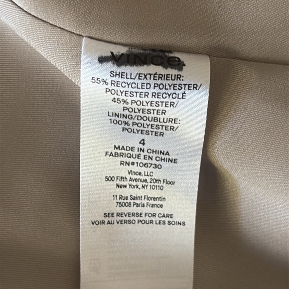 Vince Crepe Double-Breasted Blazer Sepia Size 4 - Picture 6 of 8